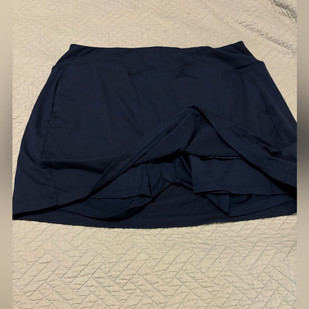 Elastic Waist navy blue skort